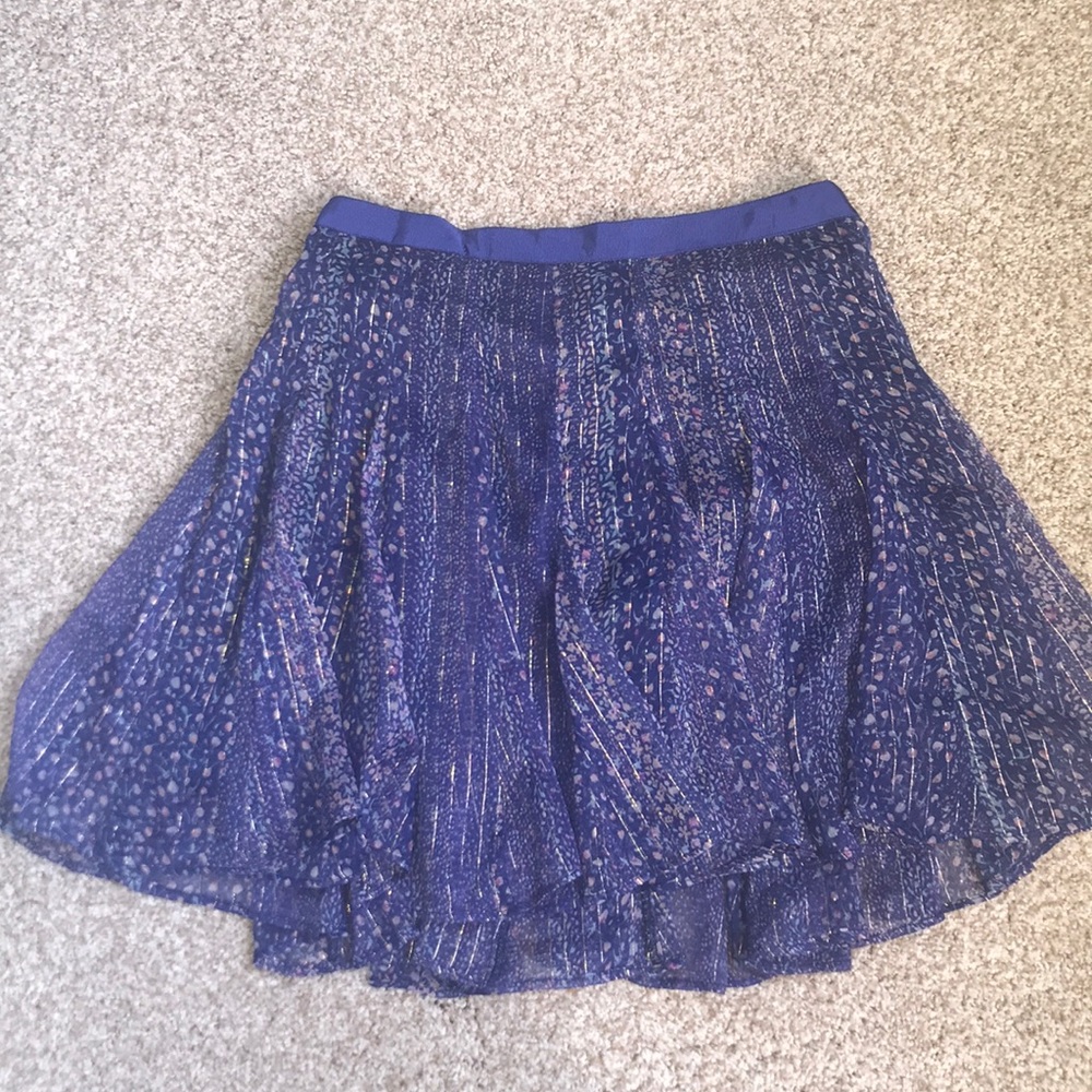Pleated sheer floral skirt